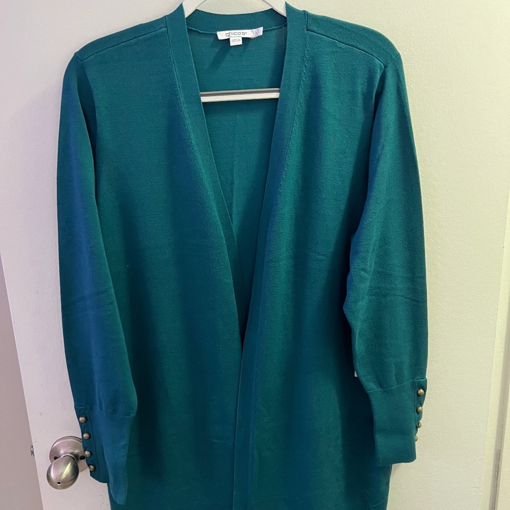Chico’s cardigan sweater - spun rayon midi cardi sweater cardigan